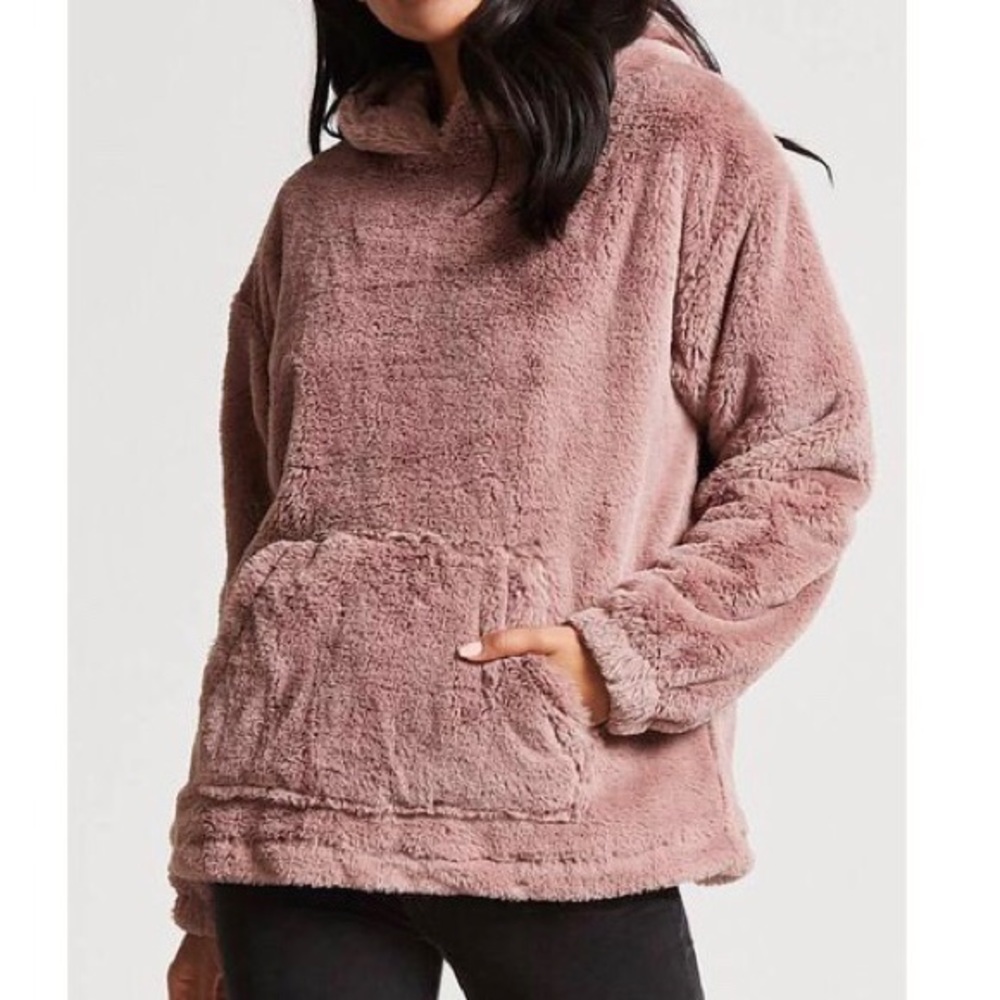 Faux fur hoodie